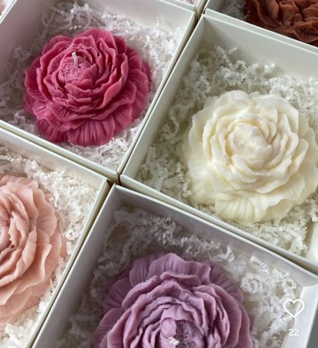 Peony Flower Candle – Single (Custom Color)