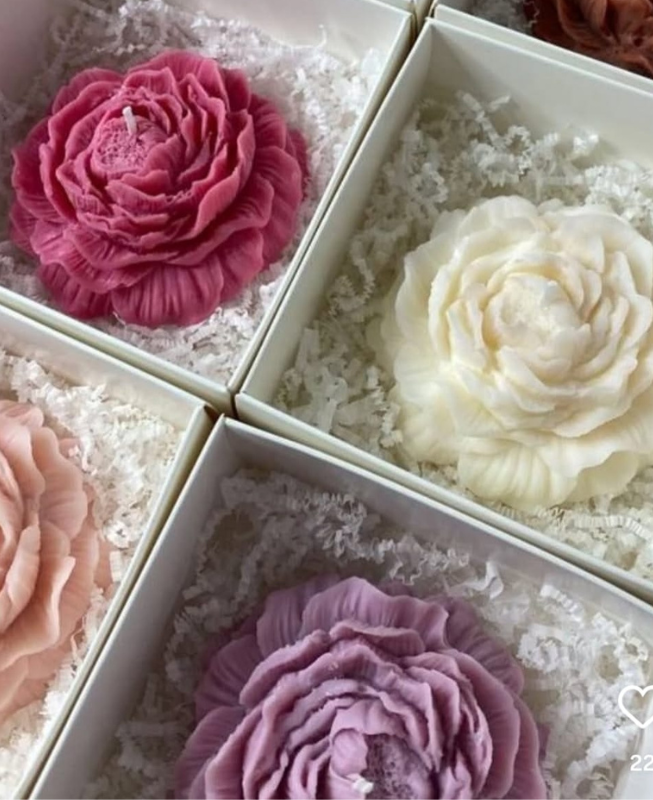 Peony Flower Candle – Single (Custom Color)