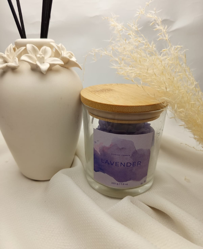Lavender Scented Candle Jar