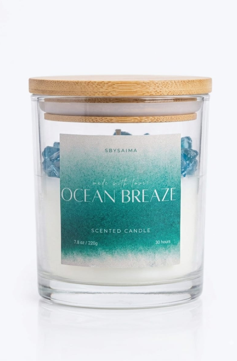 Ocean Breeze Scented Candle Jar